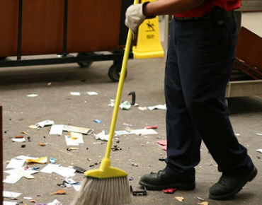 Event Cleaning Crew Sweeping after a music concert